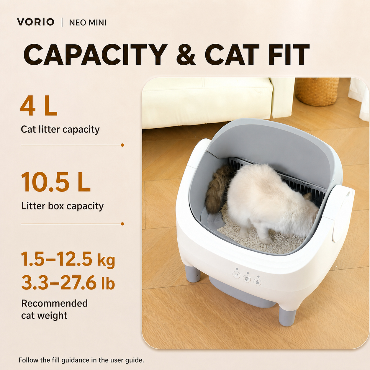 NEO Mini capacity and cat range